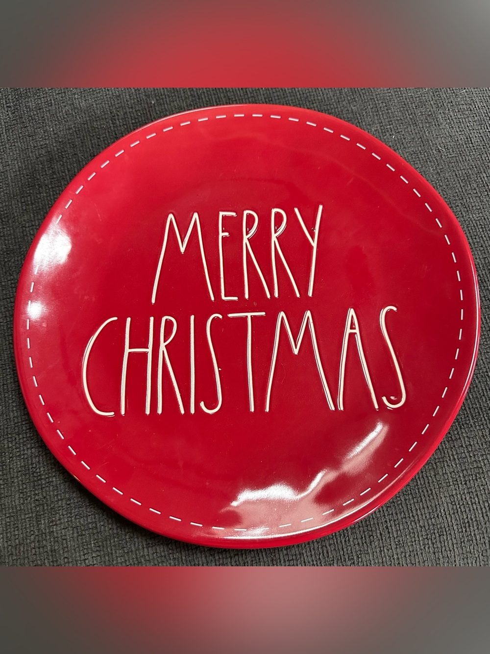 Rae Dunn Red "Merry Christmas" Serving Plate